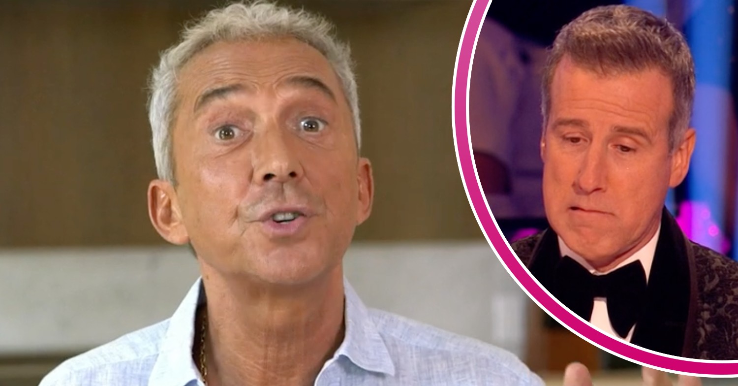 Strictly star Bruno Tonioli looks animated while Anton du Beke appears downcast