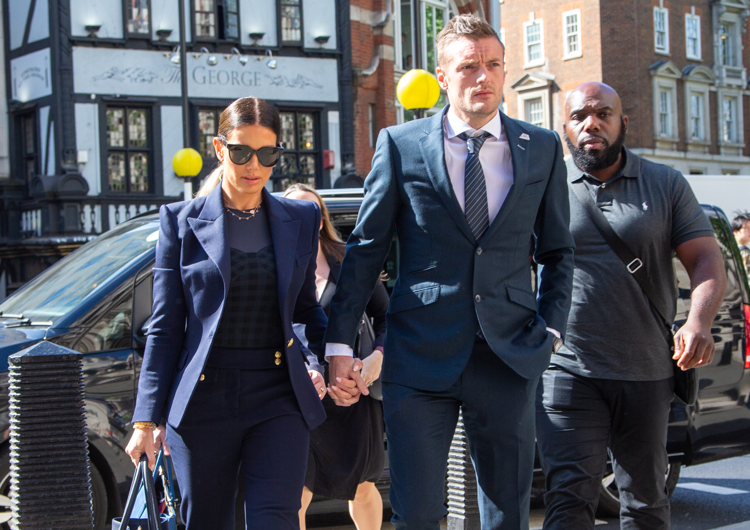 Rebekah Vardy and Jamie Vardy attend the Wagatha Christie trial