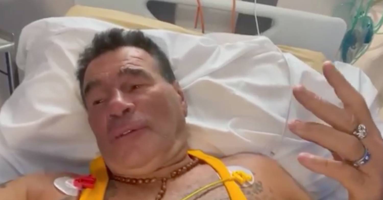 Paddy Doherty in a hospital bed