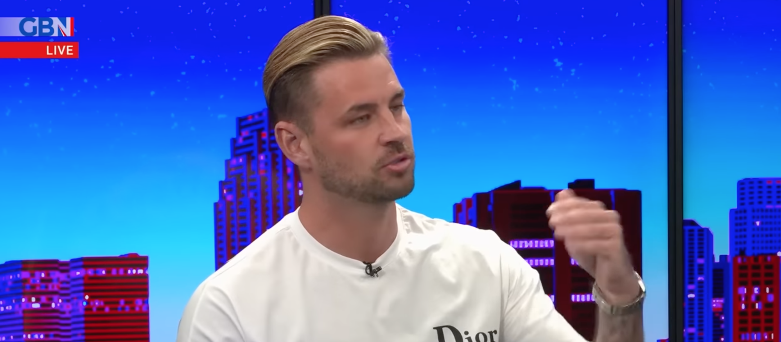 Carl Woods being interviewed GB news