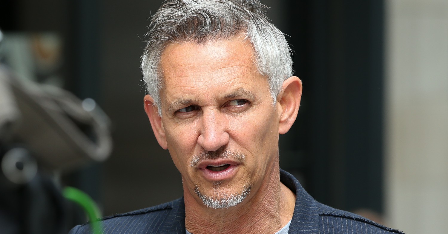 Gary Lineker outside BBC studios in a suit