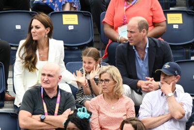 Princess Charlotte pulling faces at the Commonwealth Games