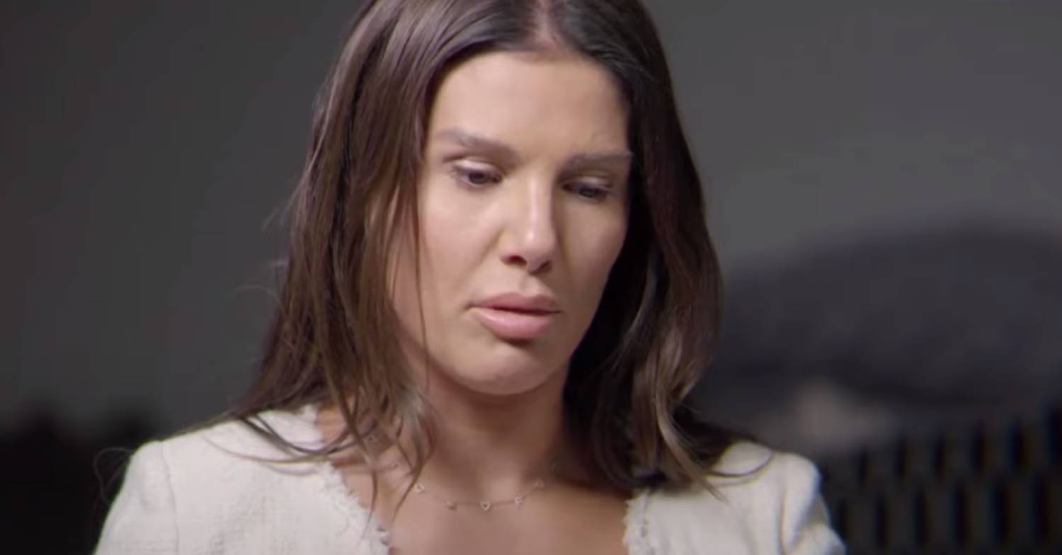 Rebekah Vardy looks down