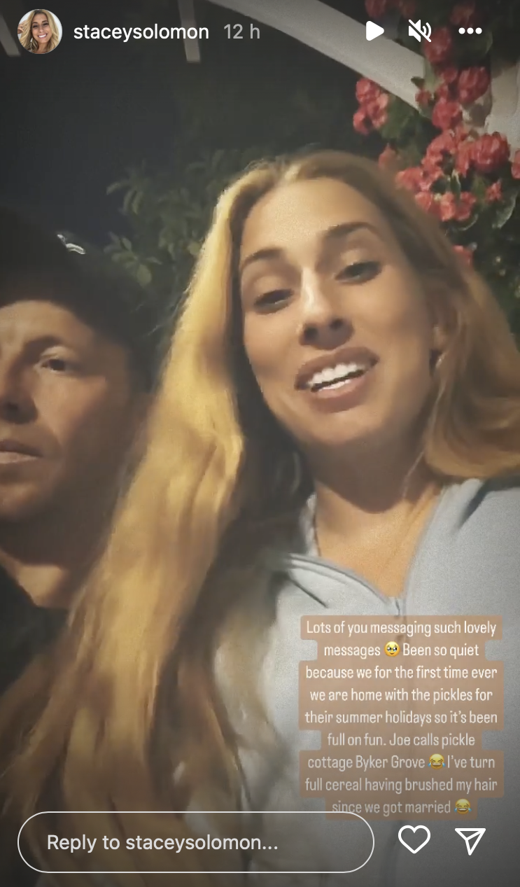 Stacey Solomon and Joe Swash on Stacey's Instagram story