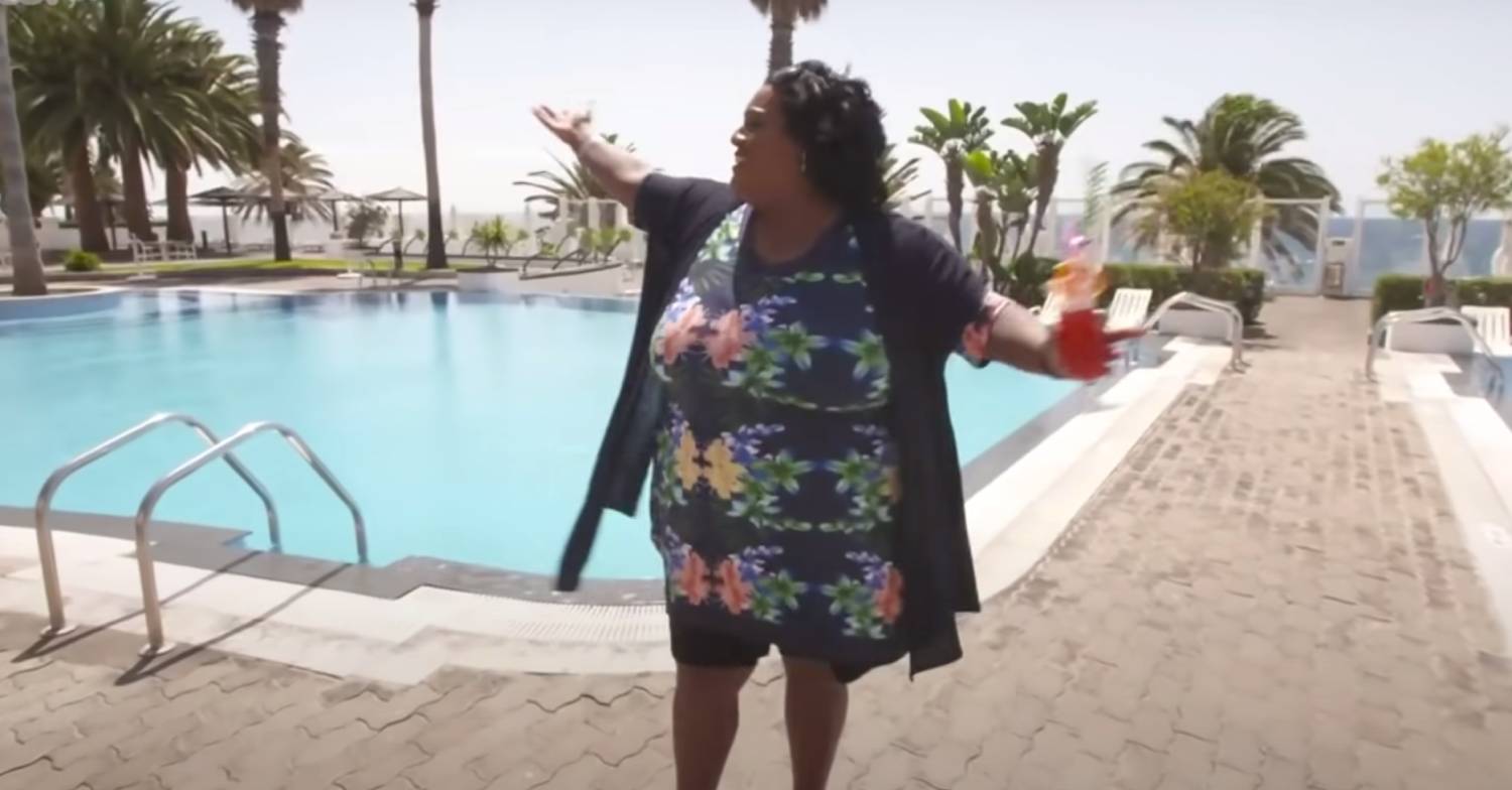 Alison Hammond presents from a holiday destination for This Morning