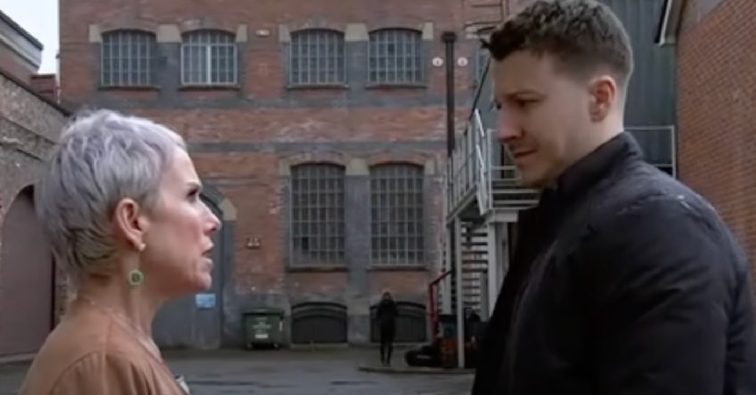 Ryan Debbie Coronation Street in profile side view bricks