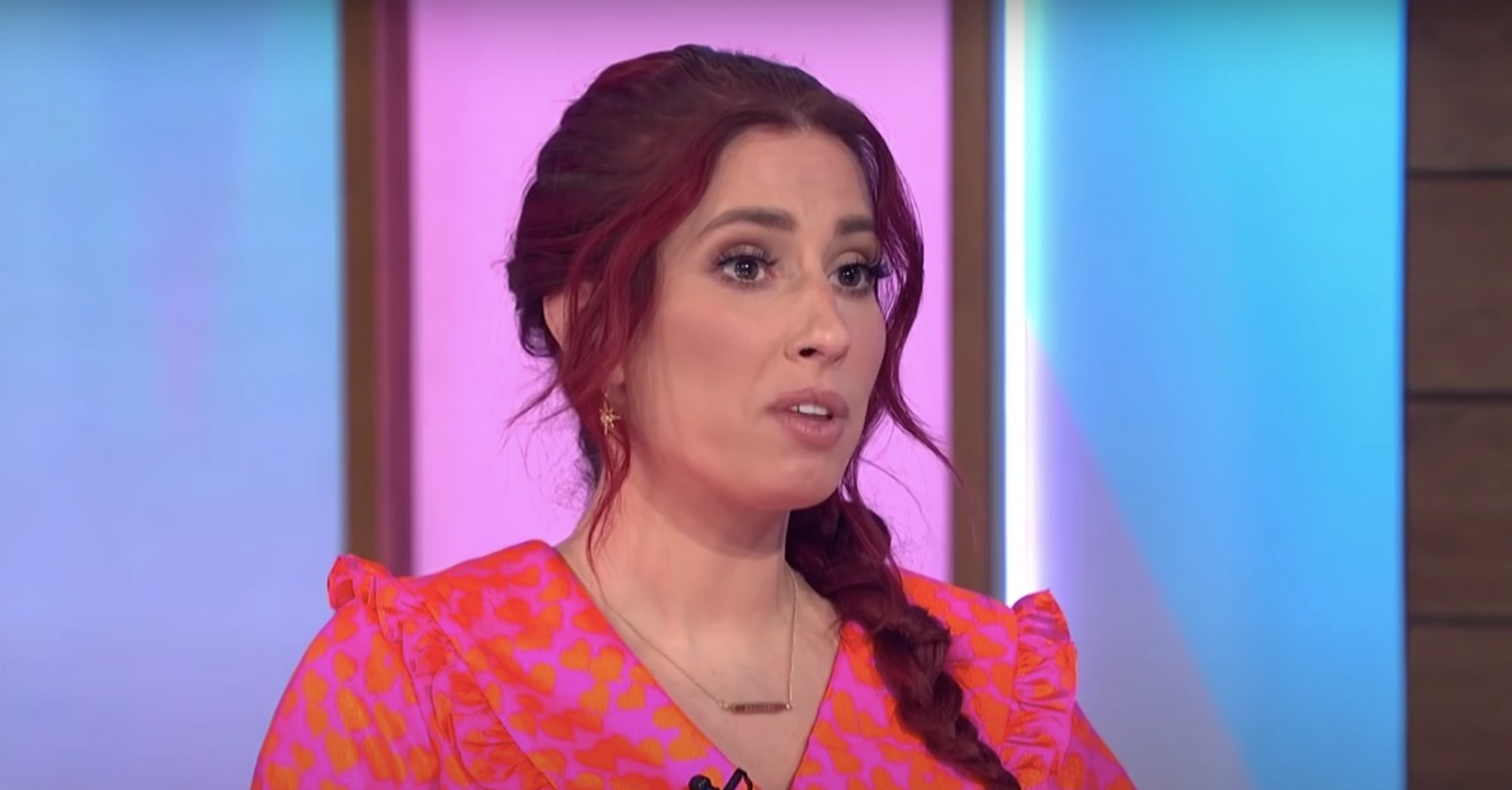 Stacey Solomon wearing a pink top on Loose Women