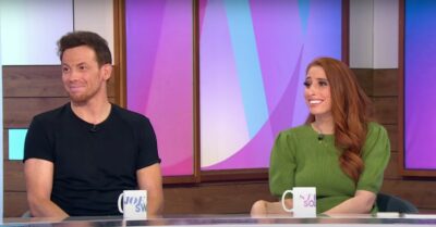 Joe Swash and Stacey Solomon smiling on Loose Women