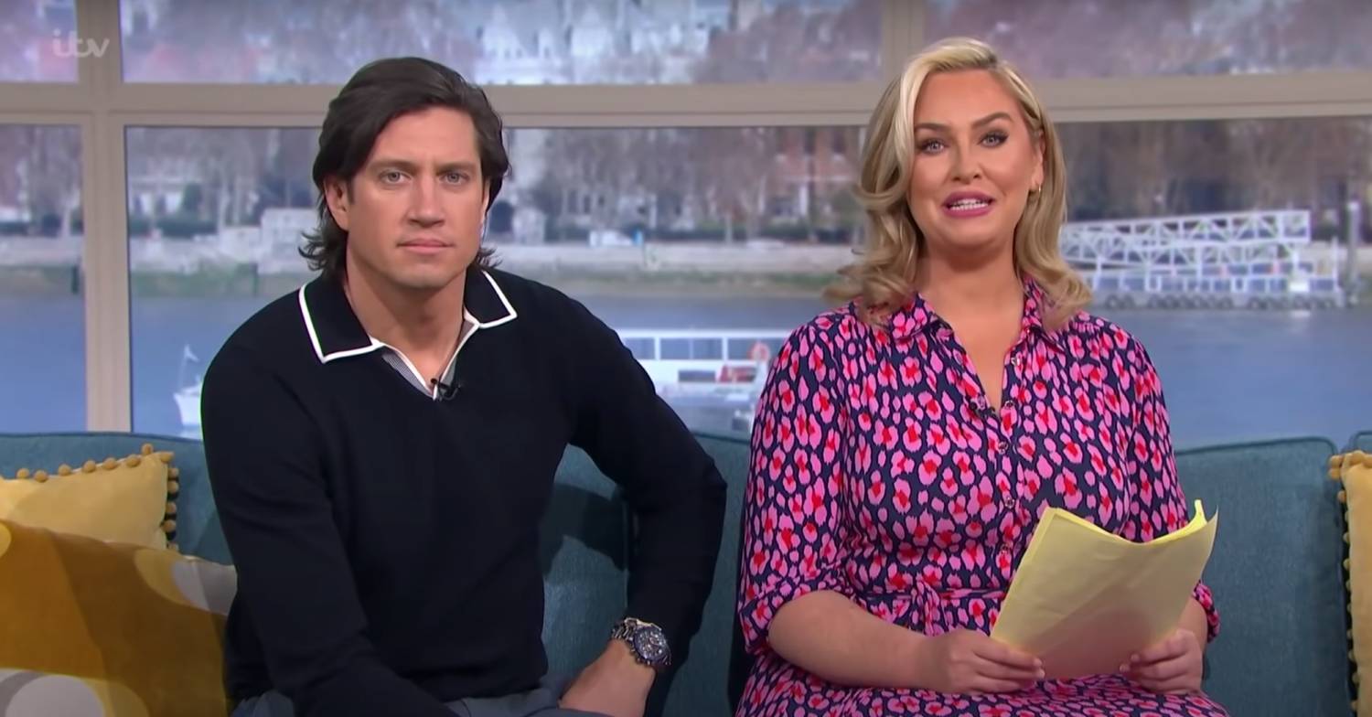 This Morning presenters Josie Gibson and Vernon Kay sit together