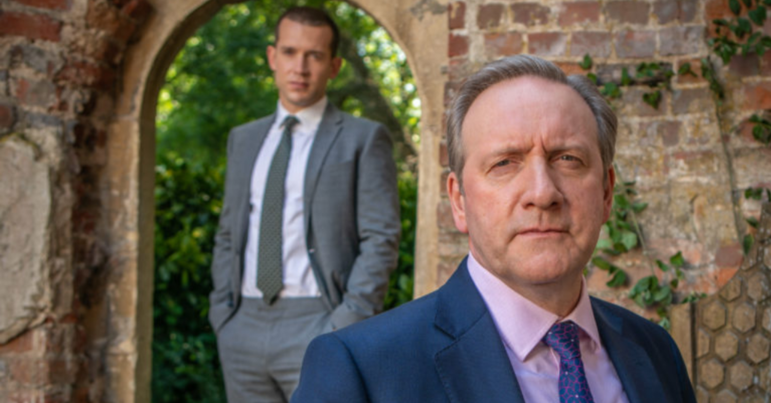 The leading men in Midsomer Murders looking straight faced