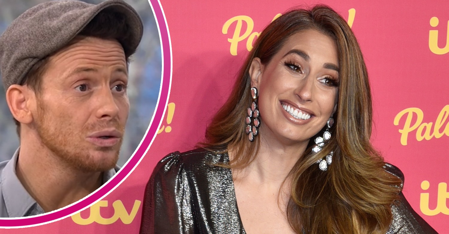 Joe Swash talking on Loose Women and Stacey Solomon smiling at ITV Palooza