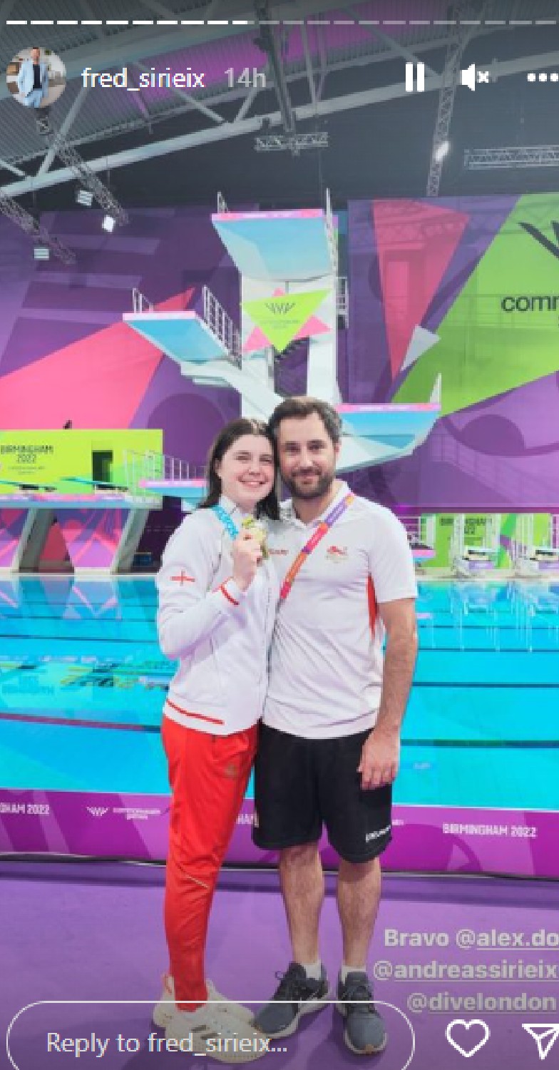 Fred Sirieix daughter smiles with gold medal on Instagram