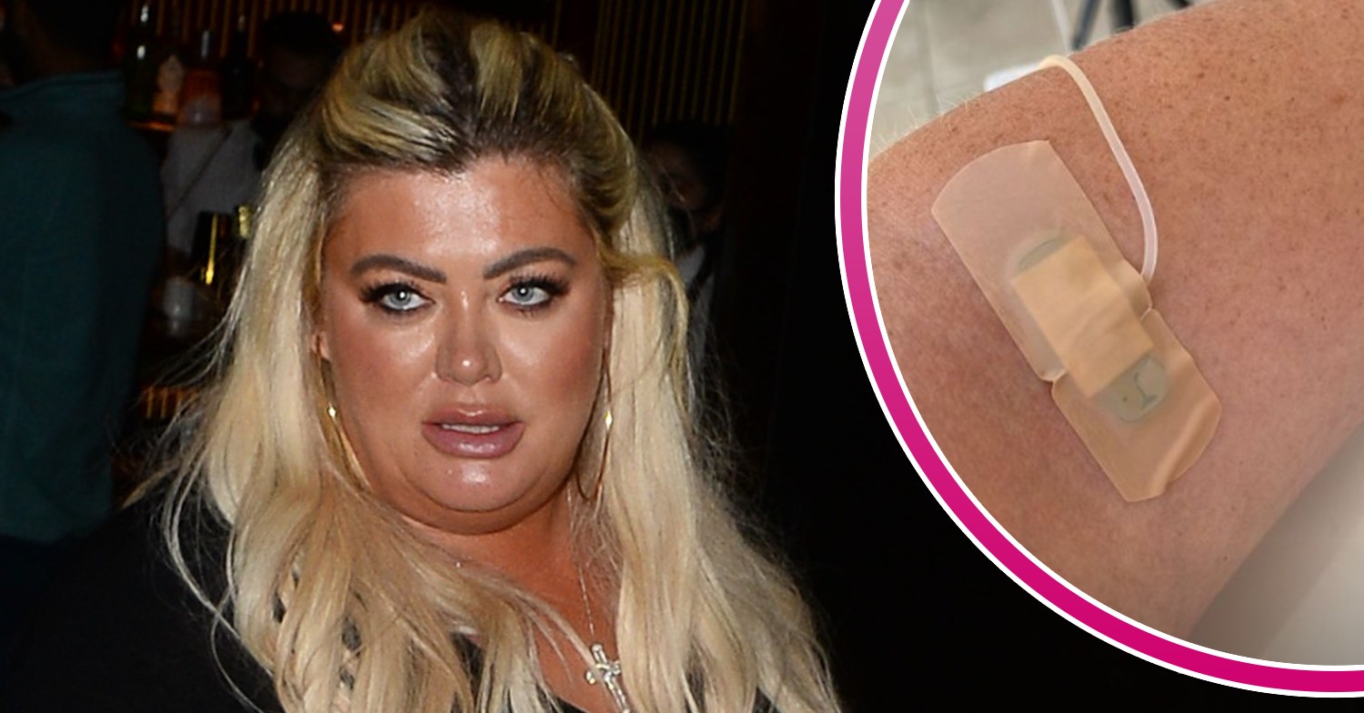 Gemma Collins looking glum and on an IV drop