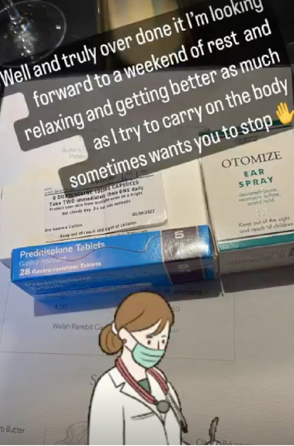 Gemma Collins shares picture of medication