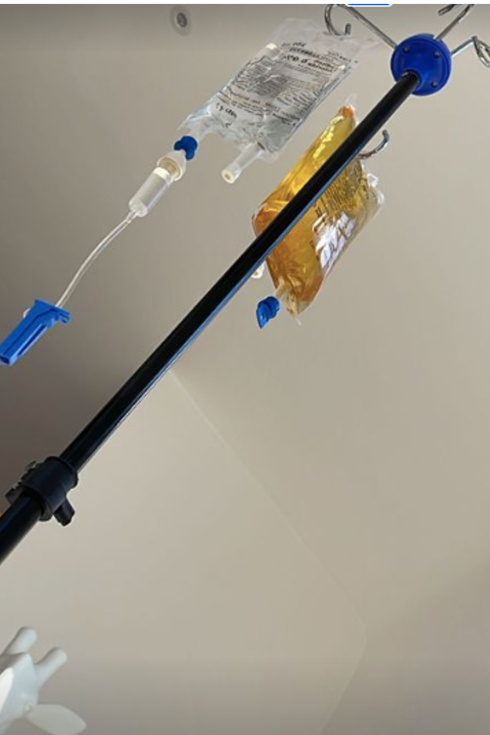 Gemma Collins hooked up to a drip