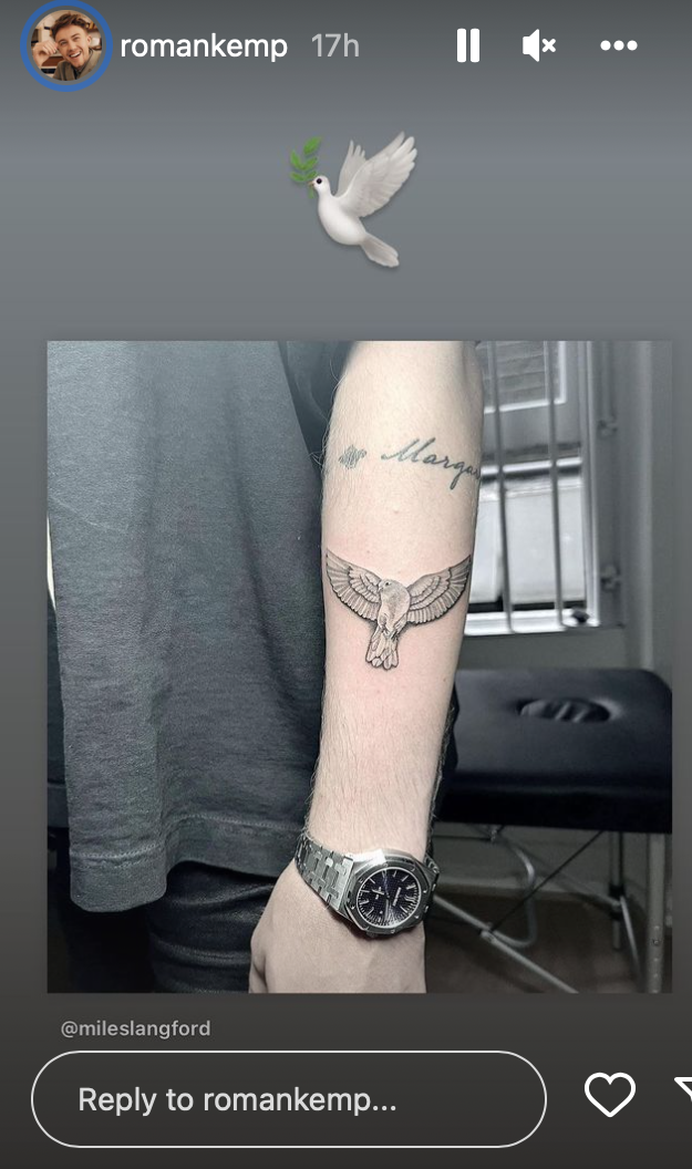 Roman Kemp's dove tattoo