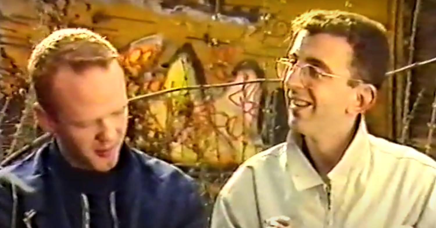 Reverend Richard Coles being interviewed when he was in the Communards