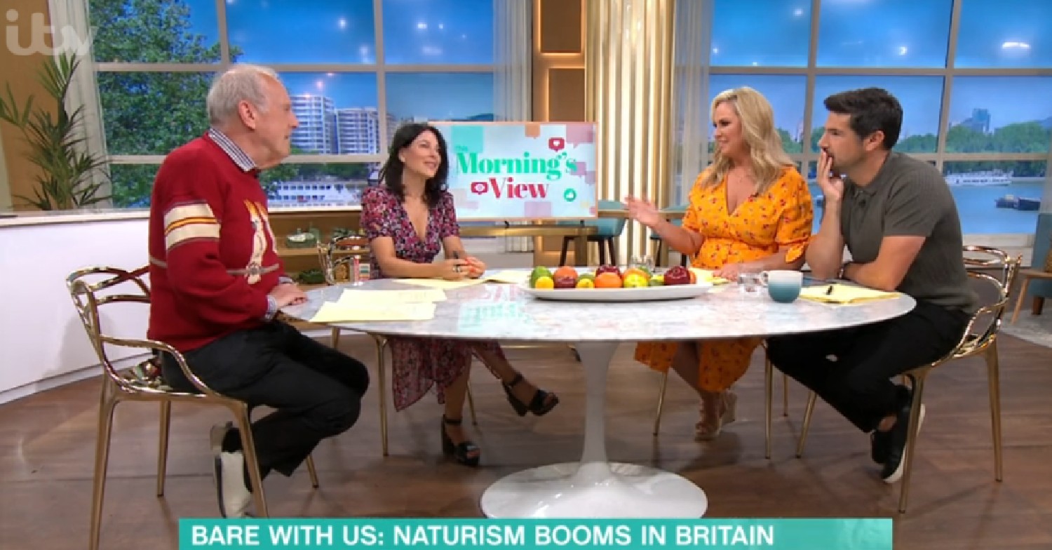 Gyles Brandreth speaking to Josie Gibson and Craig Doyle on This Morning today