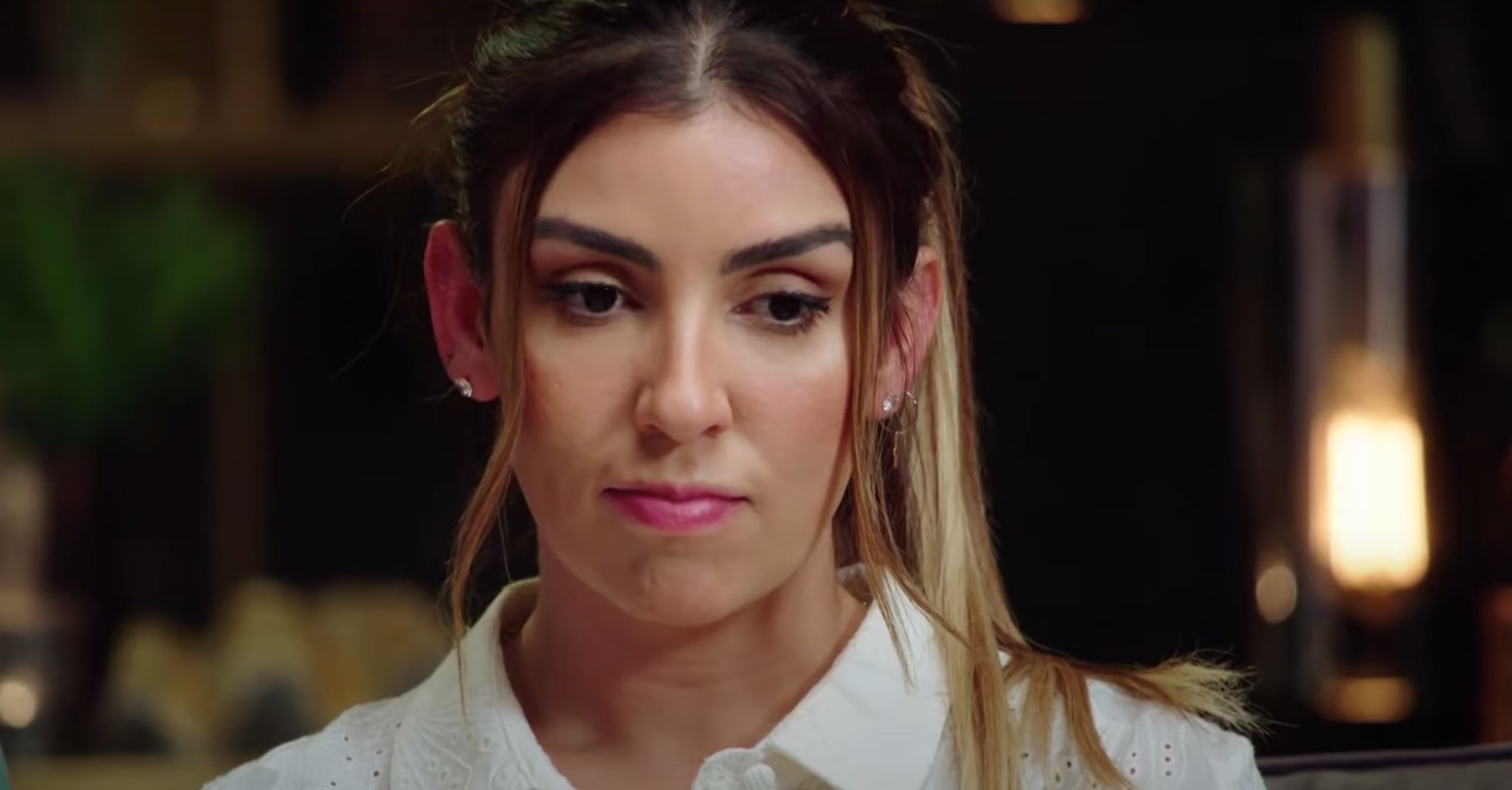 Carolina Santos looking upset on Married At First Sight Australia