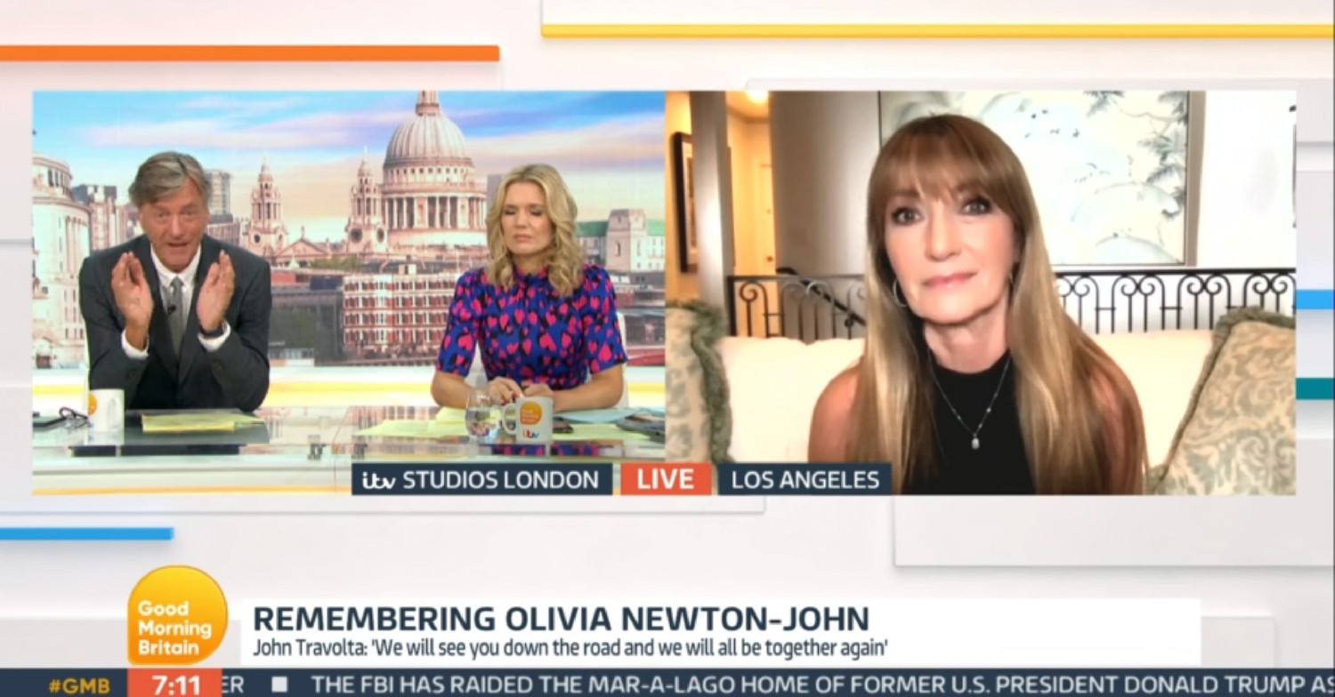 Richard Madeley and Charlotte Hawkins speaking to Jane Seymour on GMB today