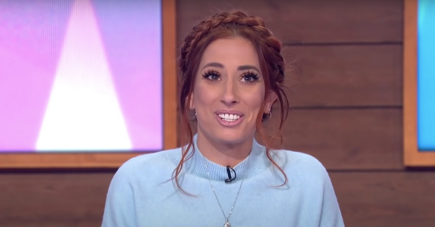 Stacey Solomon smiling on Loose Women