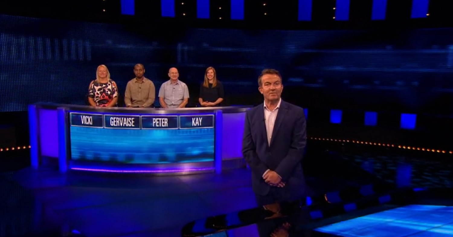 Bradley Walsh and contestants on The Chase