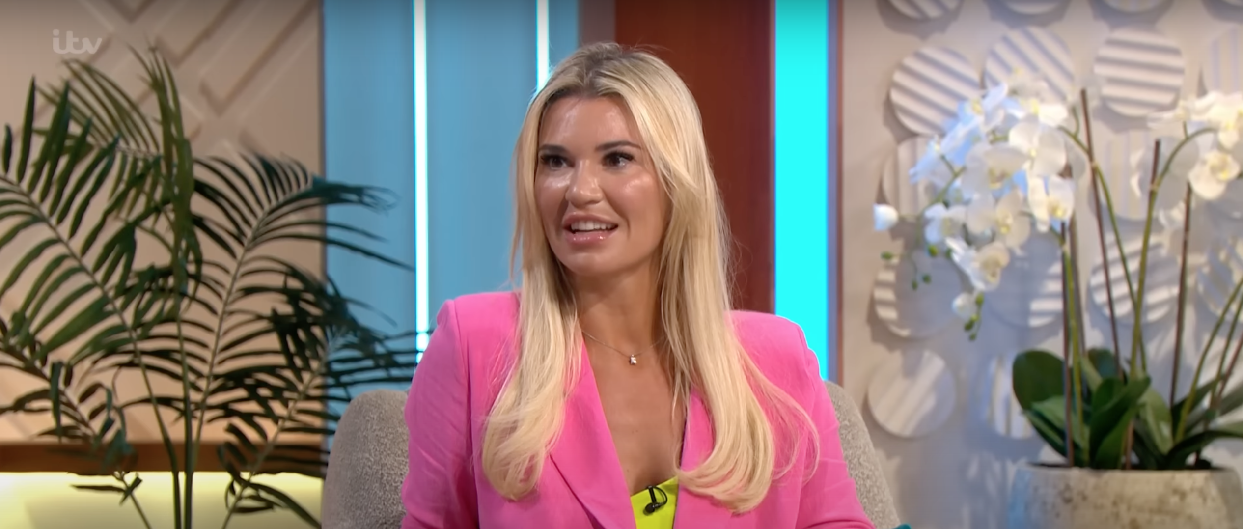Christine McGuinness wearing pink on Lorraine