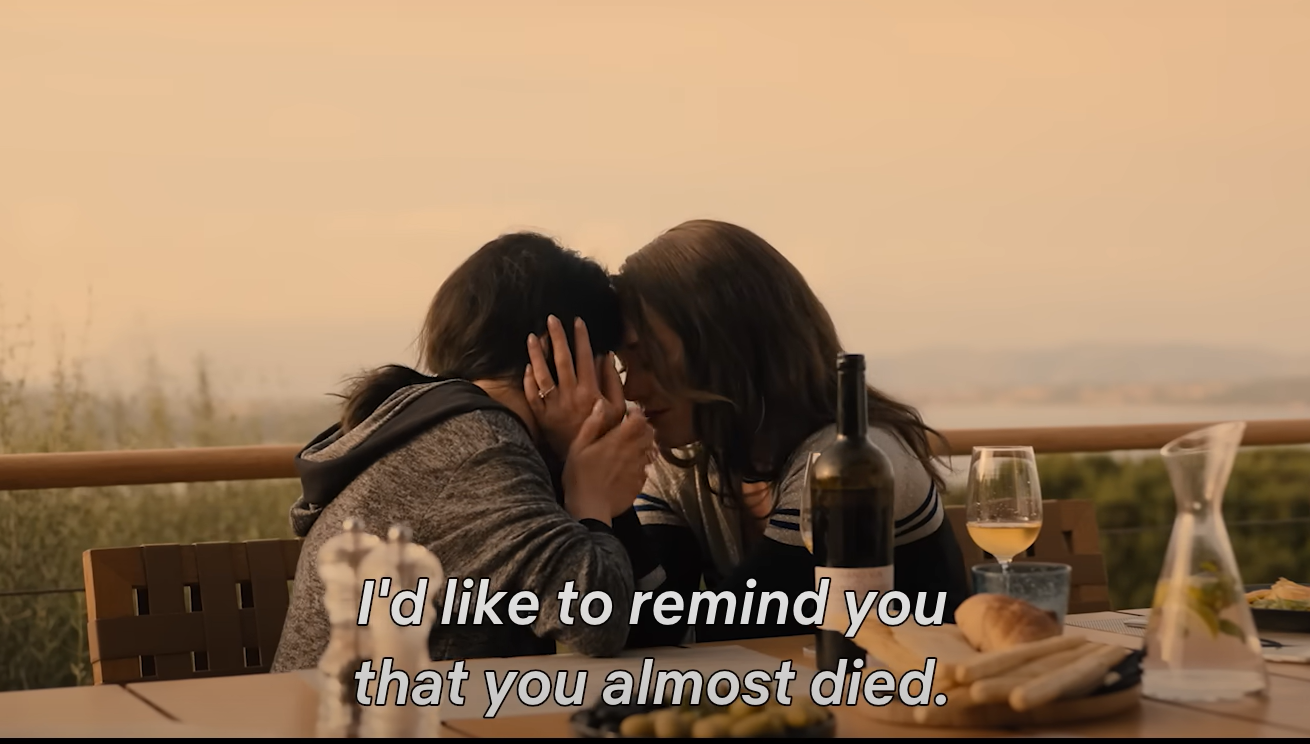 Olga and Laura hold each other in The Next 365 days trailer