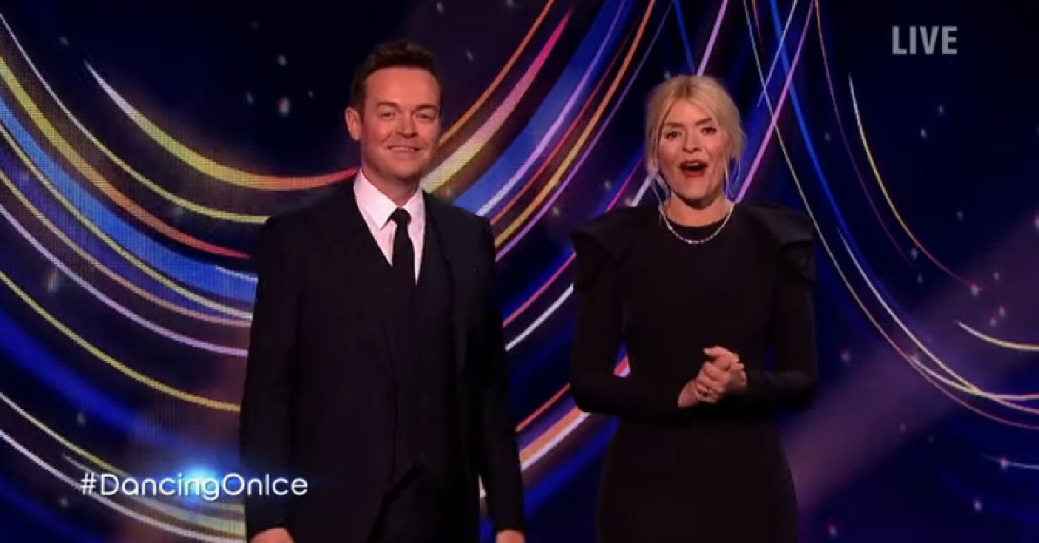 Stephen Mulhern and Holly Willoughby hosting Dancing On Ice
