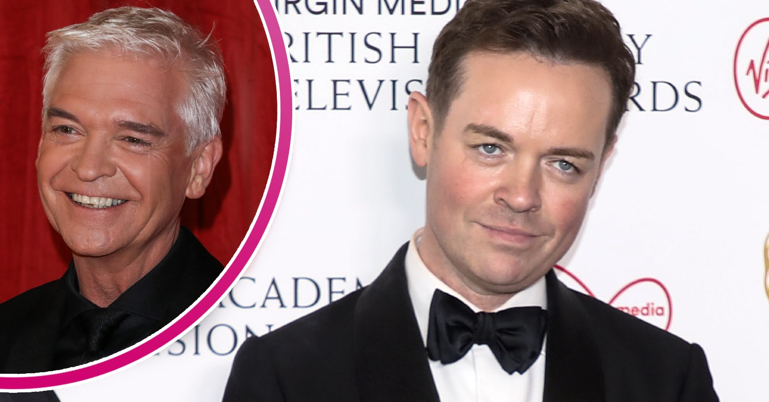 Phillip Schofield smiling at Soap Awards and Stephen Mulhern at the British TV Awards