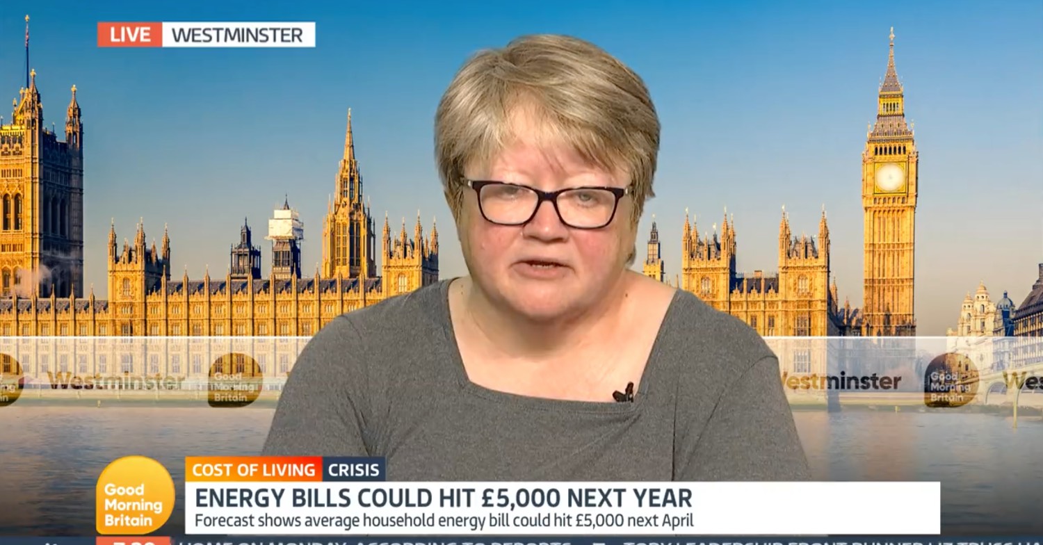 Thérèse Coffey MP on GMB today via video link
