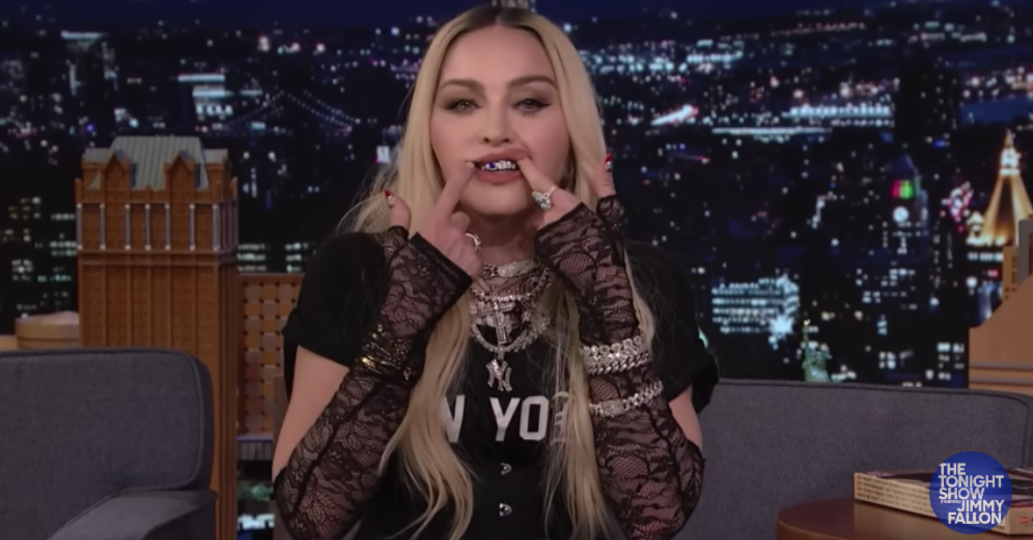 Madonna shows off grills on Jimmy Fallon's show