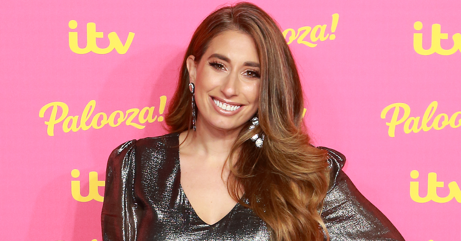 Stacey Solomon smiling on the red carpet