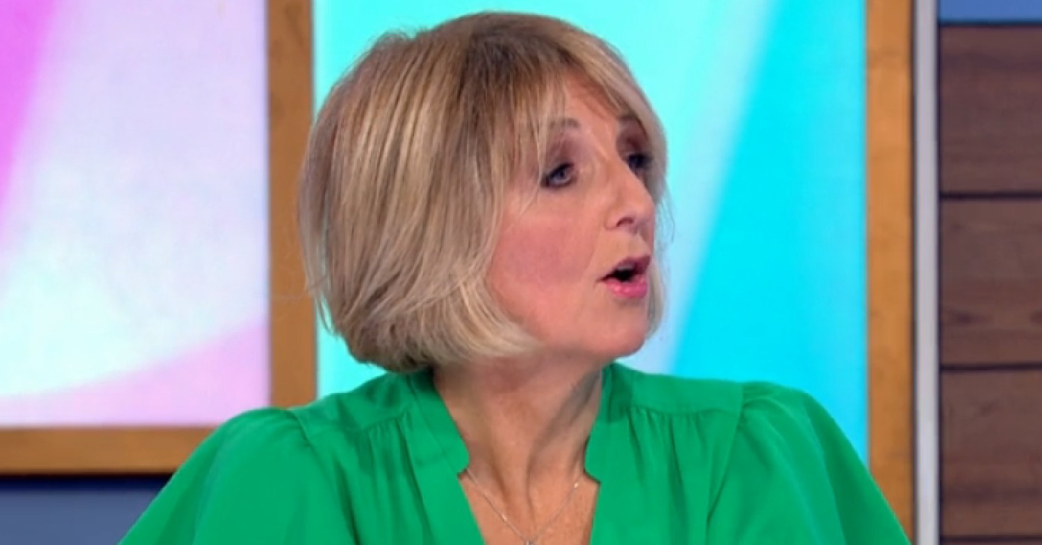 Kaye Adams wearing green on Loose Women today