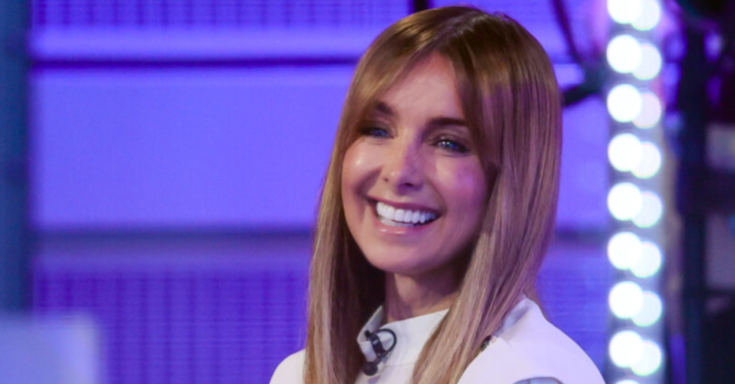Louise REdknapp smiling on set of The One Show