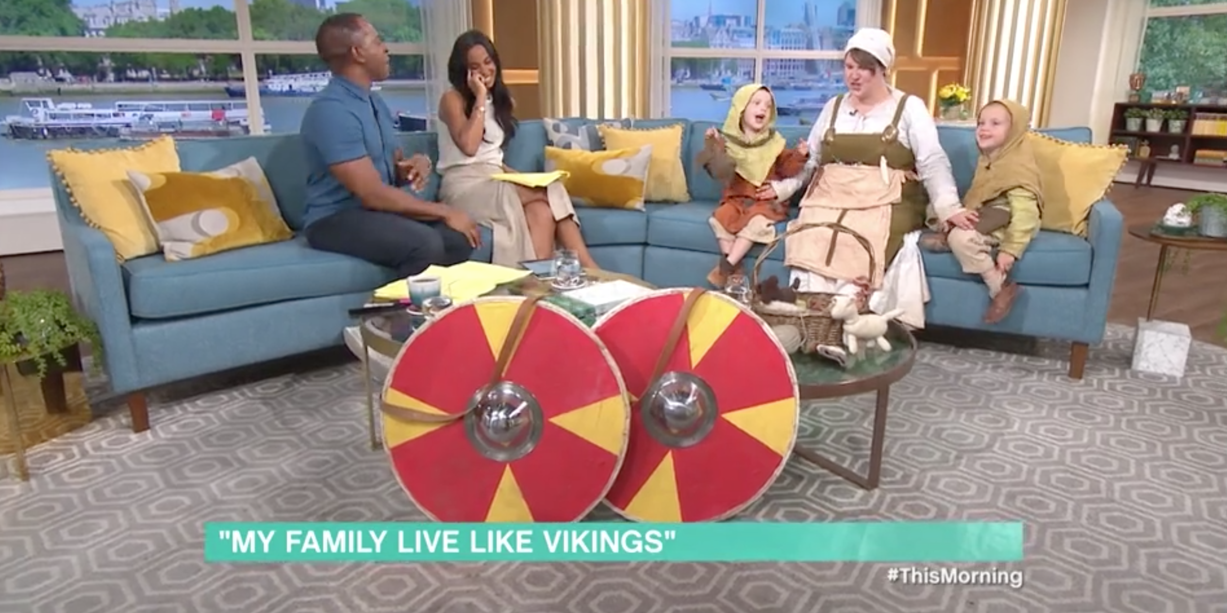 Andi Peters and Rochelle Humes interview Vikings family on This Morning today