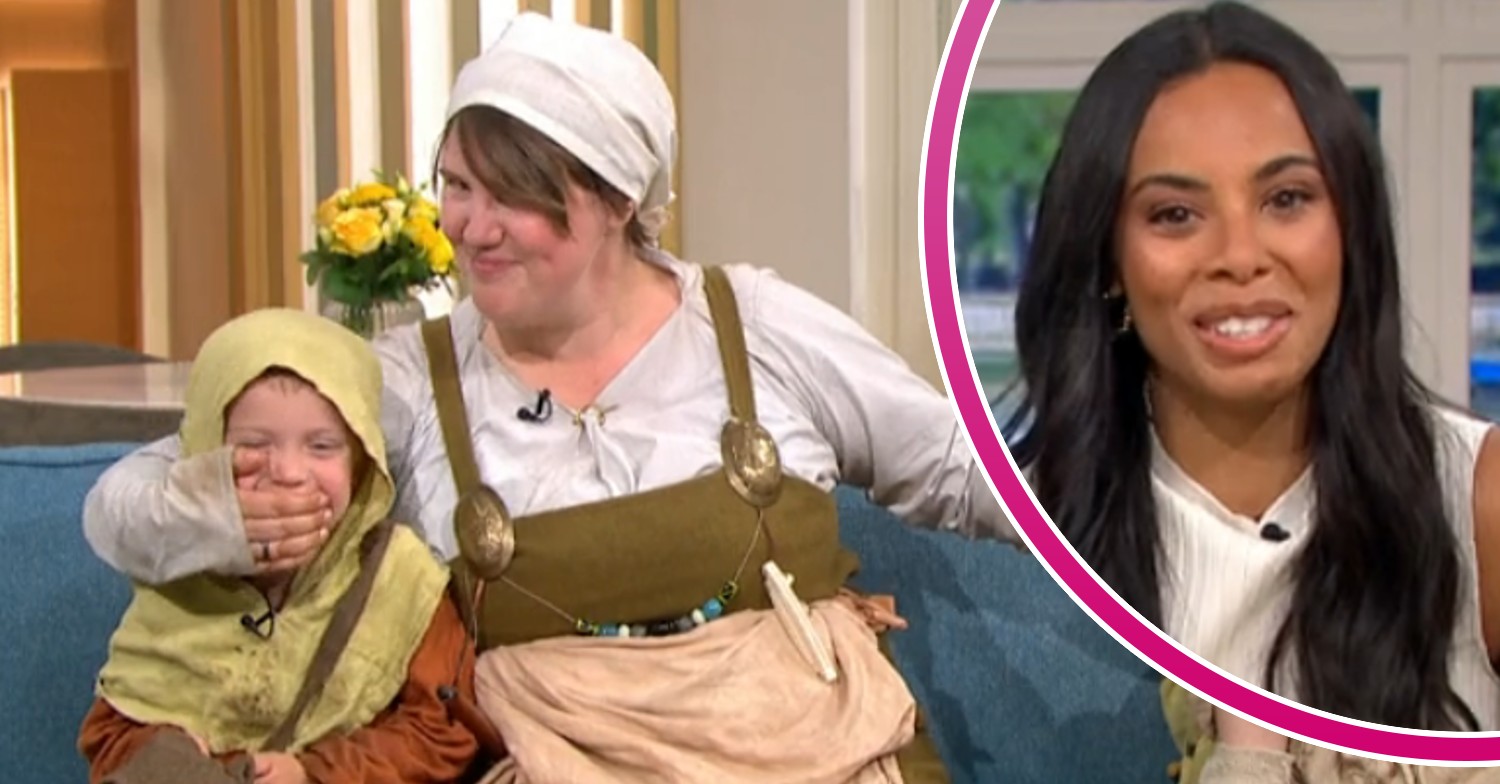 Mother and son and Rochelle Humes laughing on This Morning today