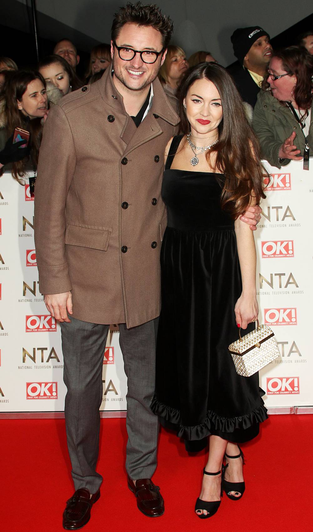 Strictly 2022 star James Bye poses with Lacey Turner on the red carpet