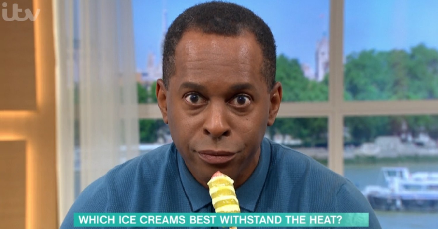 Andi Peters with an ice lolly on This Morning today