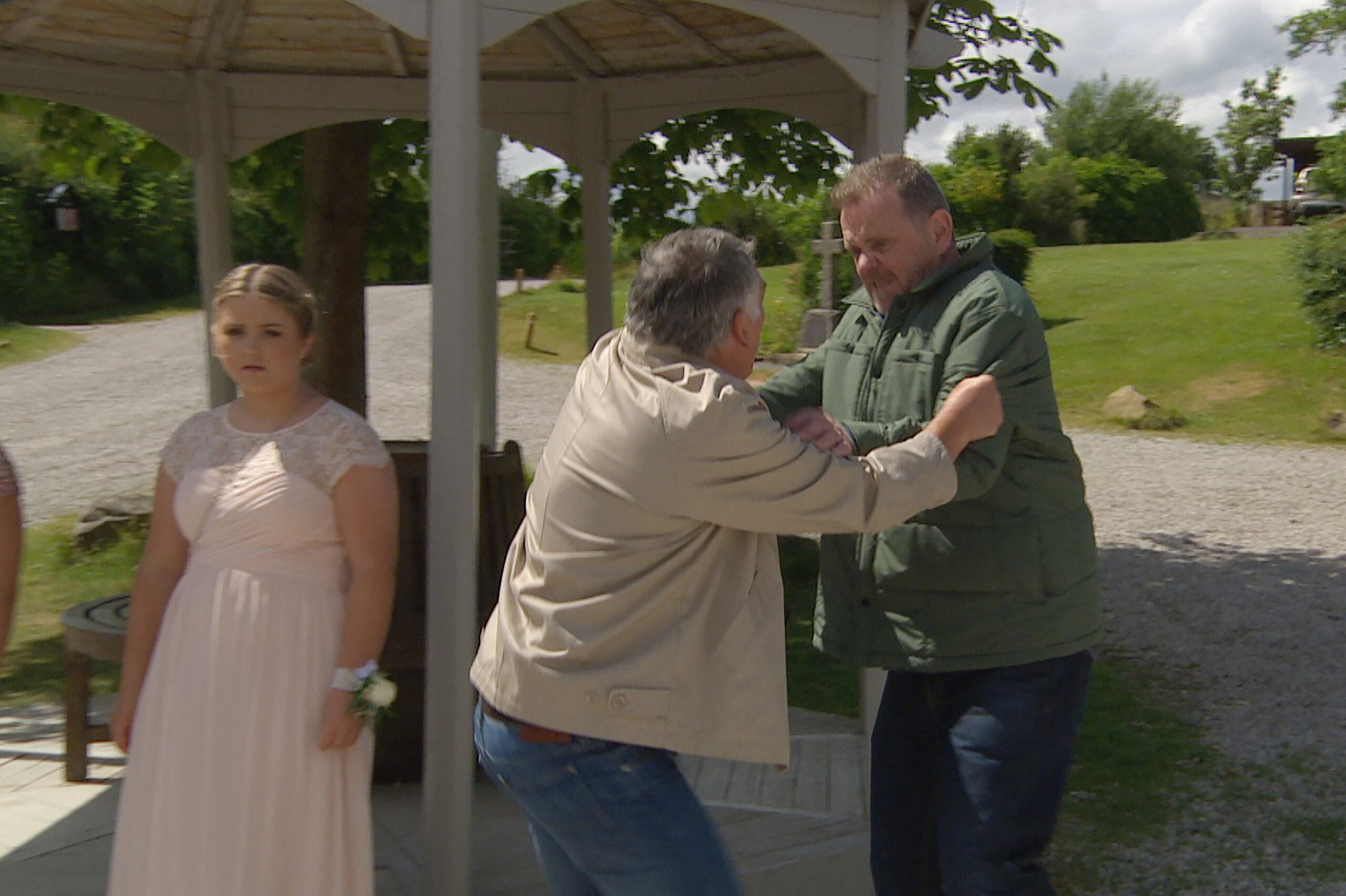 Bob tries to hold Dan back 