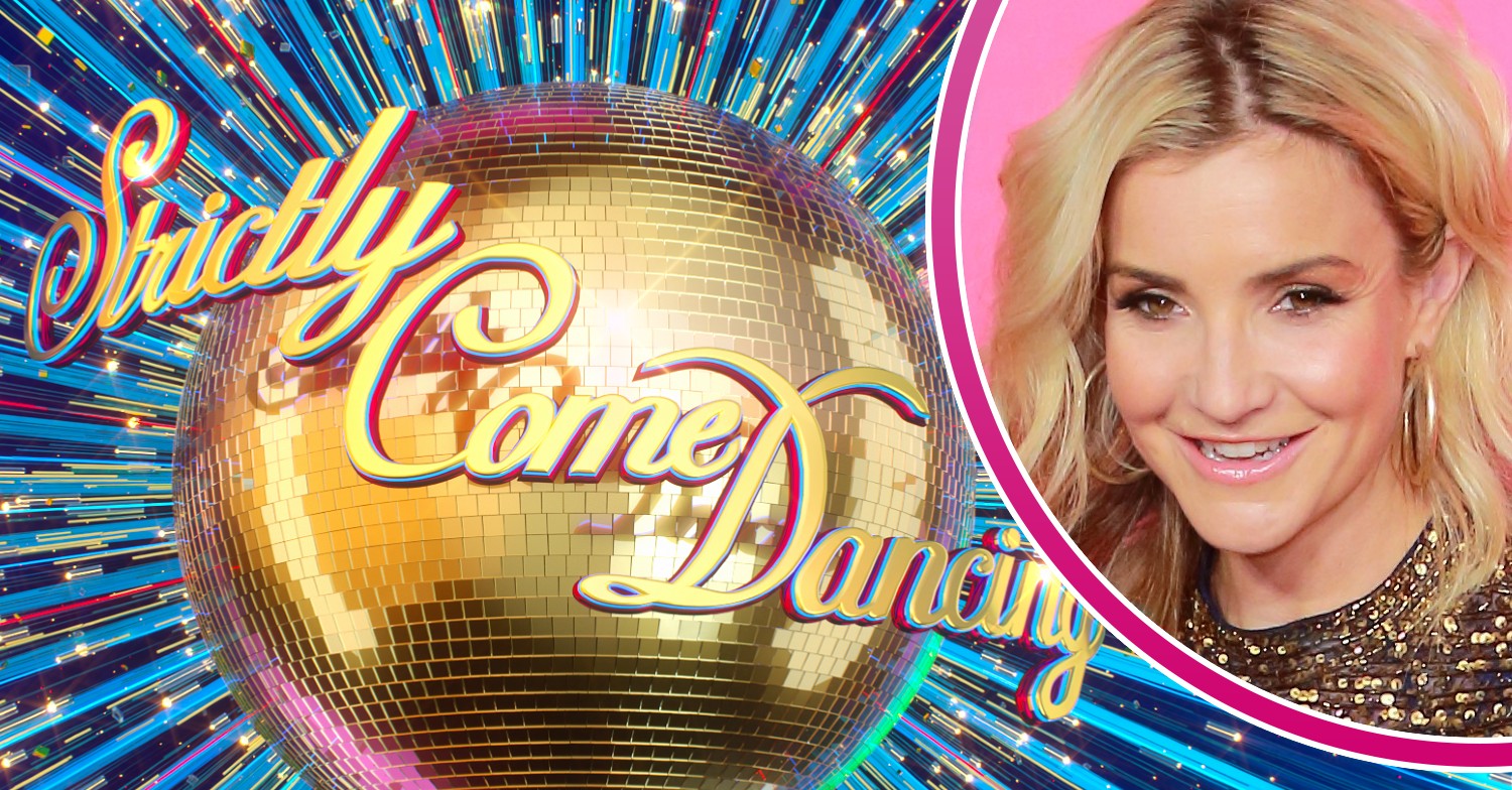 Strictly 2022 logo and Helen Skelton smiles at ITV Palooza