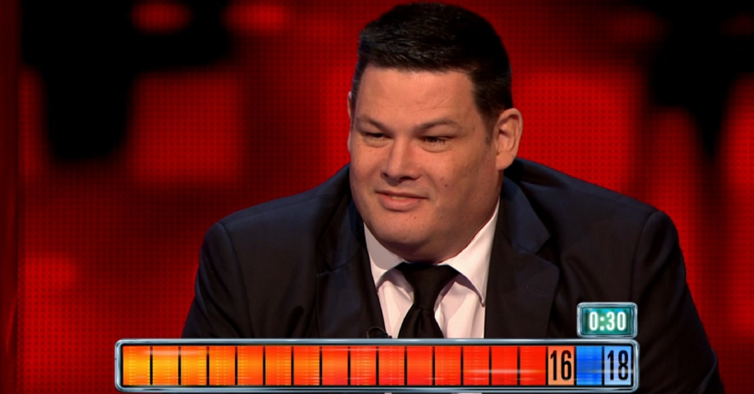 Mark Labbett smiling on The Chase 