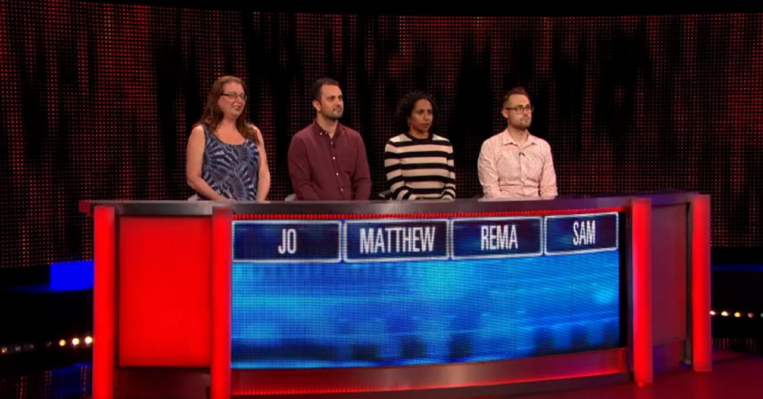 The Chase contestants sitting behind the panel