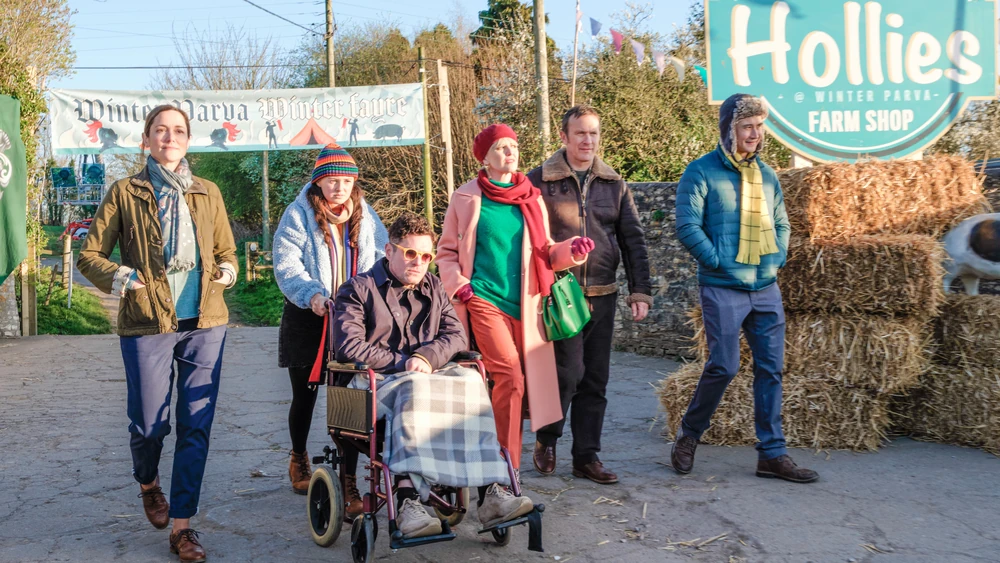 The cast of Agatha Raisin in As the Pig Turns, S3E4