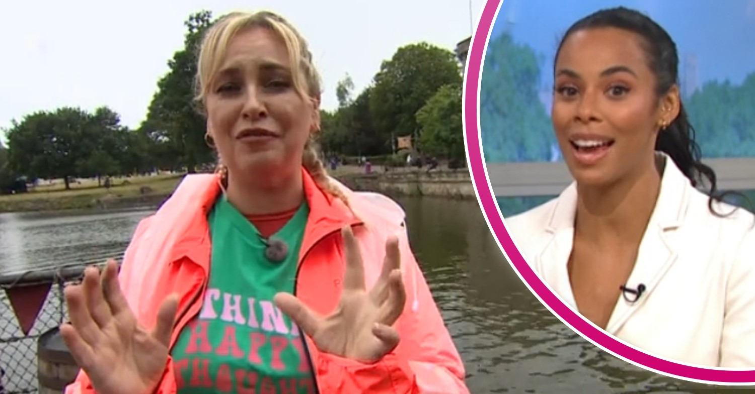 Josie Gibson at theme park and Rochelle Humes on This Morning