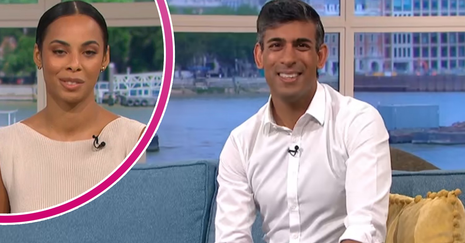 Rishi Sunak on This Morning today and presenter Rochelle Humes