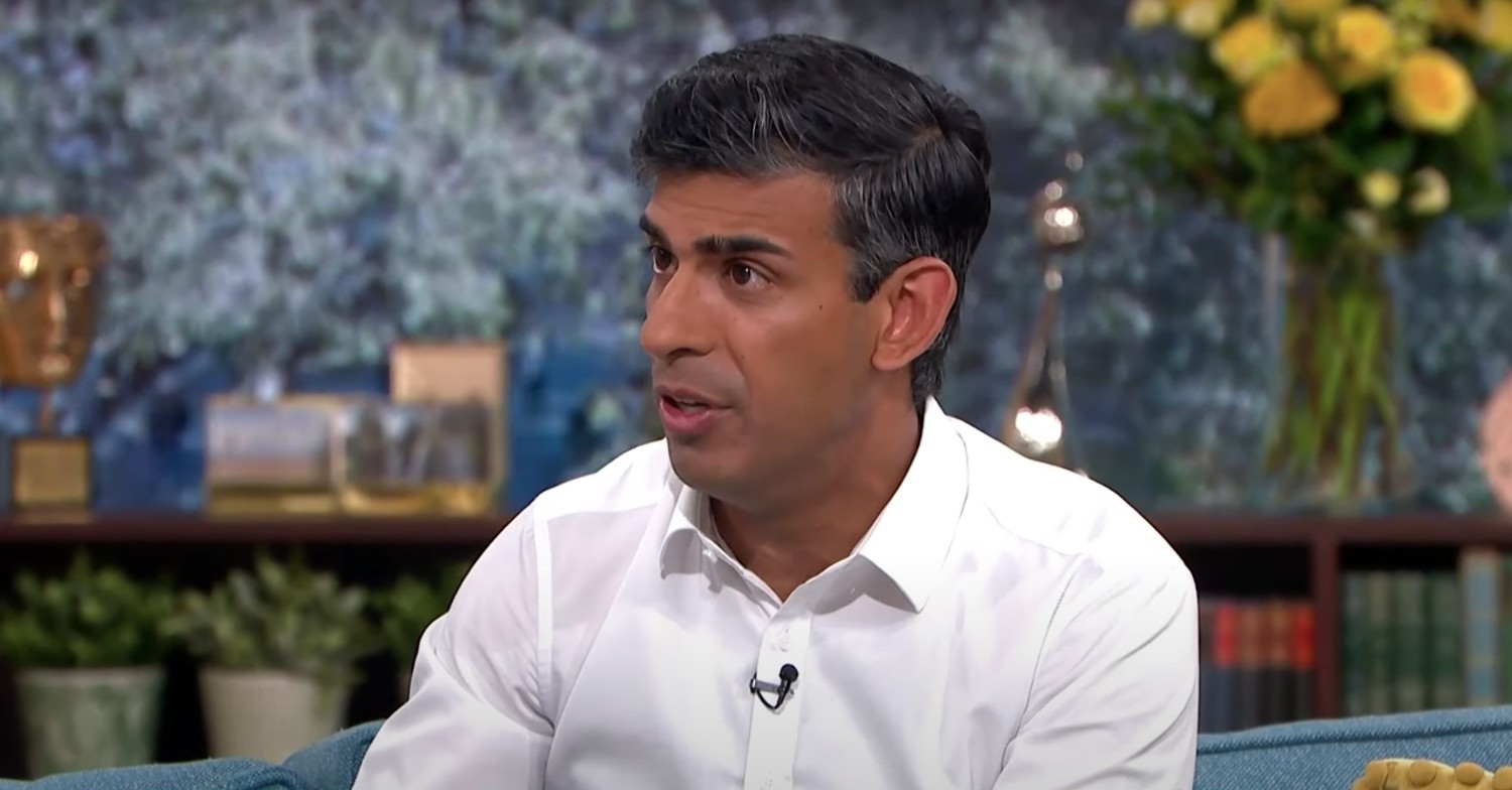 Rishi Sanak looks serious on This Morning