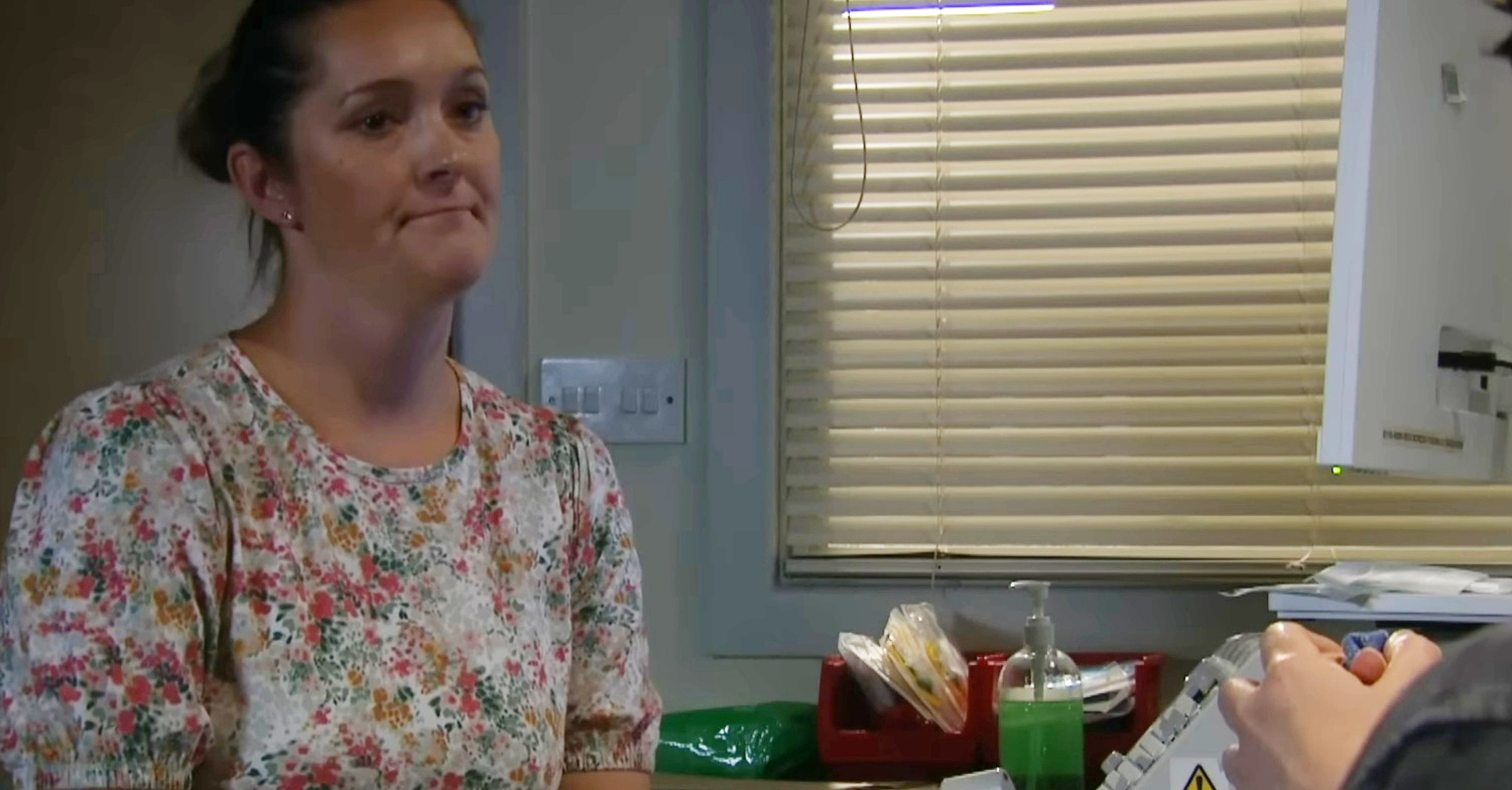 Emmerdale doctor looks sad