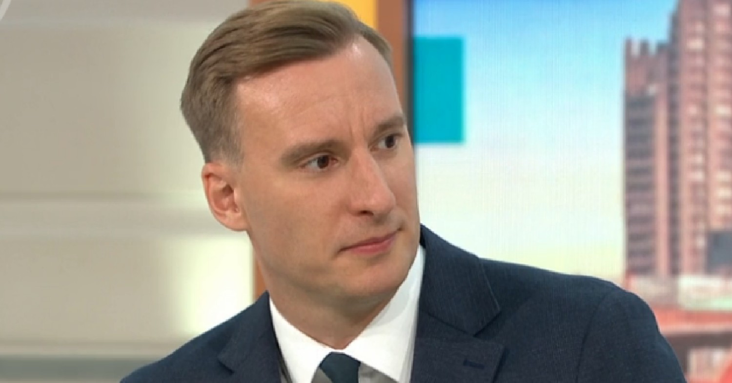 New Presenter Paul Brand looks serious on GMB