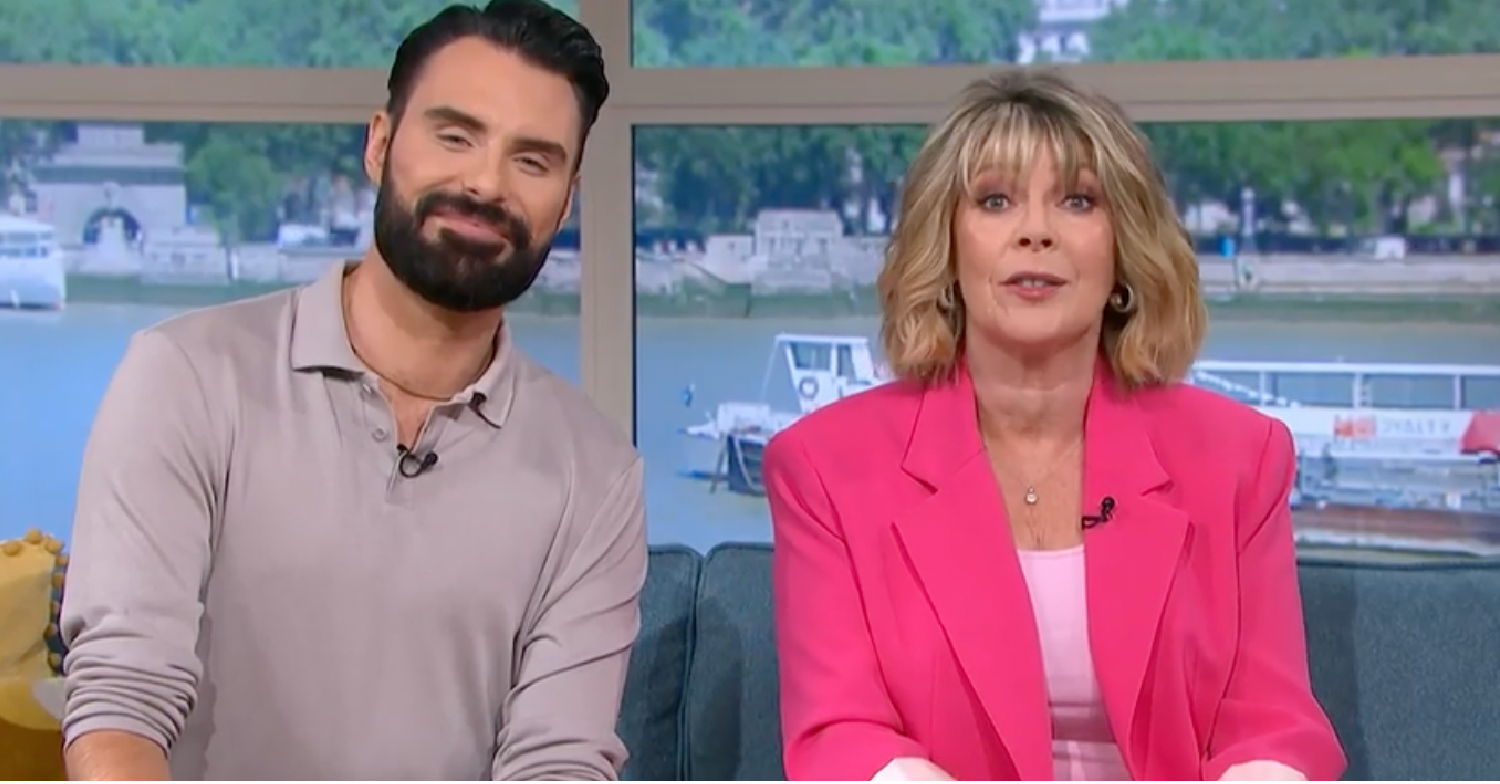 Ruth Langsford and Rylan hosting This Morning talking to camera
